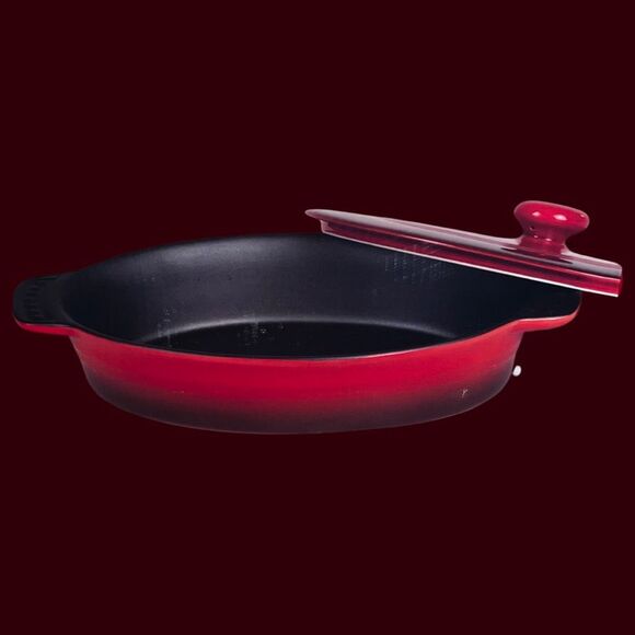 Brand New Red Parini Ceramic Oval Baker with Lid Nonstick Bakeware Dish Sealed - Picture 3 of 5